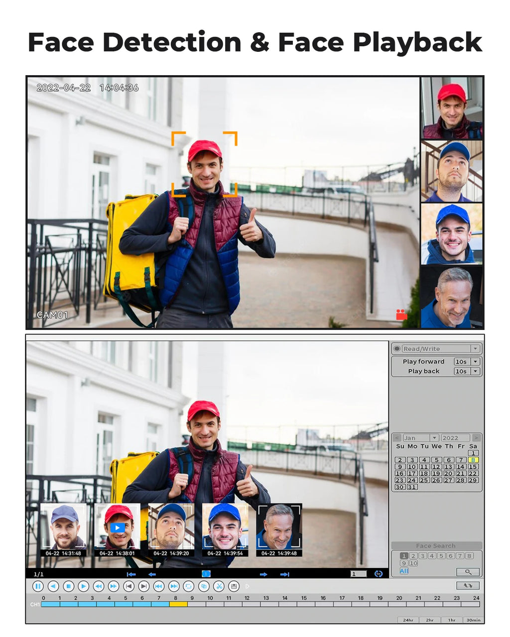 H.View 4K 8Mp poe Cctv Security Camera System Home Video Surveillance Kit 8Ch Nvr Audio Outdoor Ip Camera xmeye app