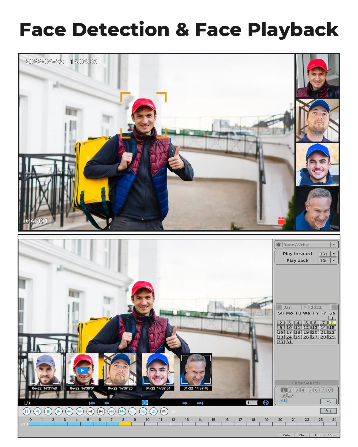 H.View 4K 8Mp poe Cctv Security Camera System Home Video Surveillance Kit 8Ch Nvr Audio Outdoor Ip Camera xmeye app