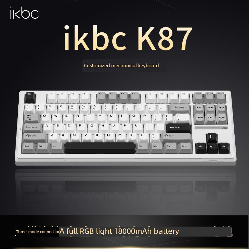 Ikbc Three-Mode RGB Backlit Mechanical Keyboard K87 Customized Wireless Keyboard Boys Specially for Gaming 87 Keys Shopifynow