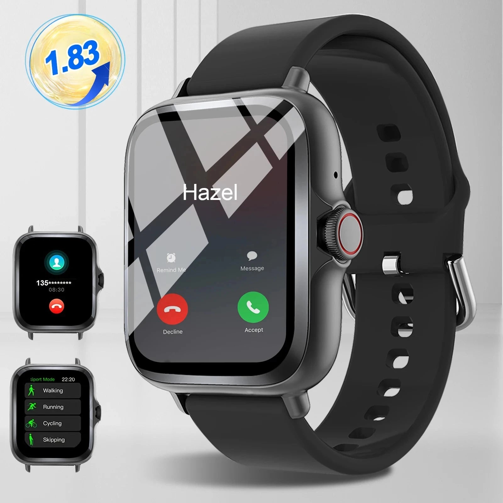 Smart watch with full touch screen, call, message reminder, music control and other functions, compatible with iPhone/android mo Shopifynow