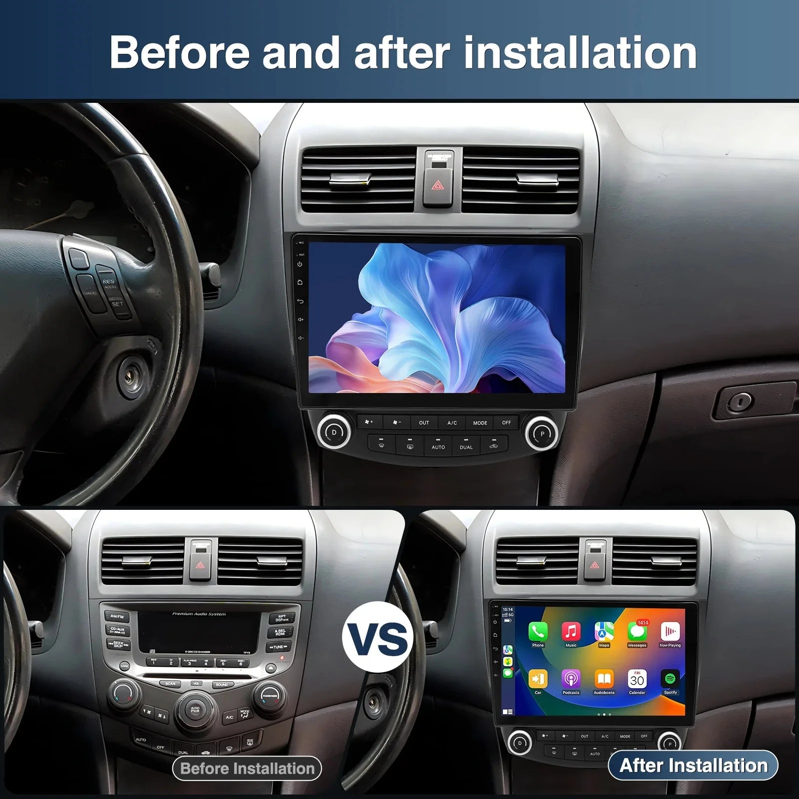 10.1 Inch Android13 Wireless Car Carplay Android Navigation Reversing Camera All-in-one 2+32G CarPlay GPS For Honda Accord 03-07 Shopifynow