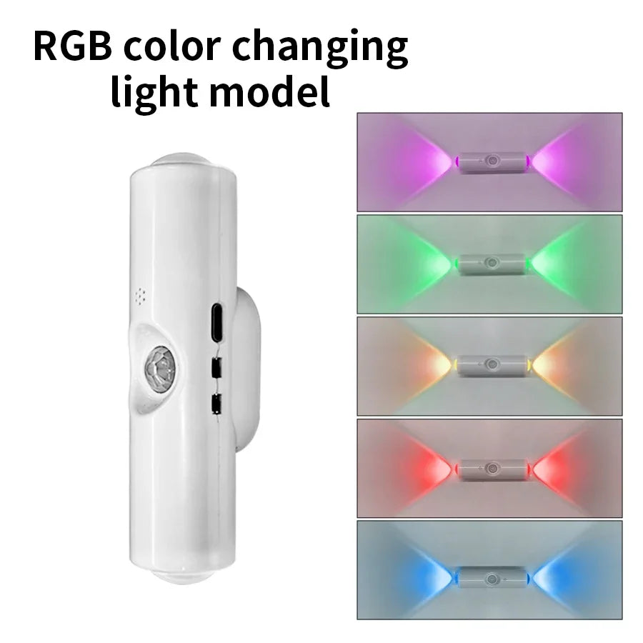 Magnetic Rechargeable Led Night Light RGB Sunset Lamp Wireless Wall Lamp with Motion Sensor for Stair Cabinet Hallway Room Decor