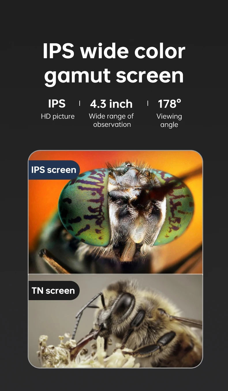 Digital Microscope 4.3" IPS USB Coin Microscope 1000X Magnification 2MP Ultra-Precise Focusing Soldering Microscopes for Repair Shopifynow