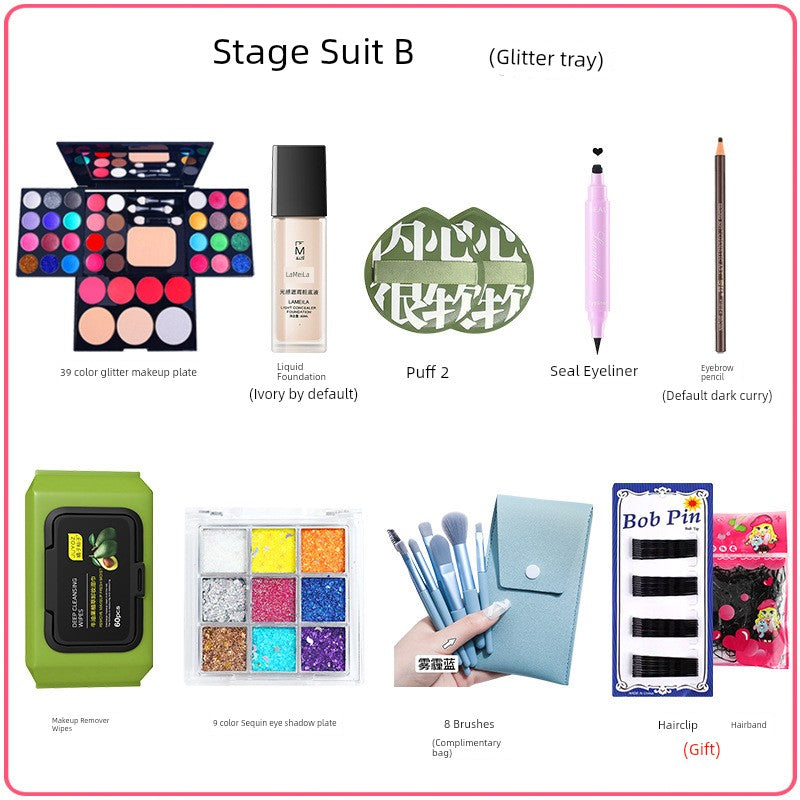 Genuine Goods Kids Student Stage Makeup Watch Show Eye Shadow Blush Powder One Makeup Palette Makeup Full Set Shopifynow