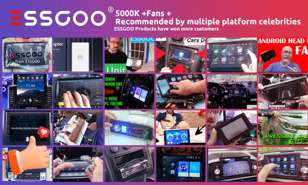 ESSGOO 7 Inch Car Radio 2 Din Carplay Android Auto Universal Car Multimedia Player Autoradio DSP HD Touch Screen FM Bluetooth - Shopifynow