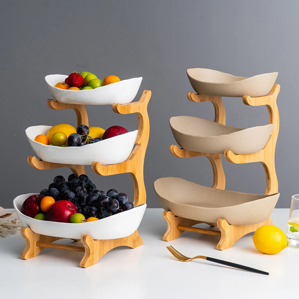 3 Layer Fruit Plate Home Living Room Plastic Snack Dish Creative Modern Dried Fruit Basket Candy Dish Cake Stand Salad Bowl Shopifynow