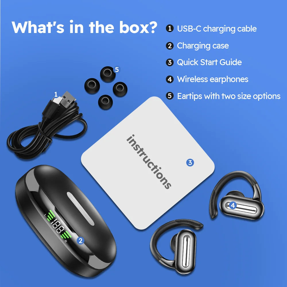 Bluetooth Earphone 20 Hours Play Time Swimming Waterproof Earbuds Dual Wear Style Sport Wireless Headset TWS Ipx7 Earbuds Stereo Shopifynow