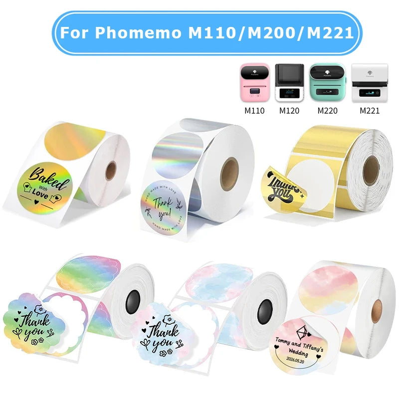 M110 Color Transparent Thermal Adhesive Label Roll,suit for phomemo M110/M200/M120/M220 E210 P50 DETONG P1 - Shopifynow