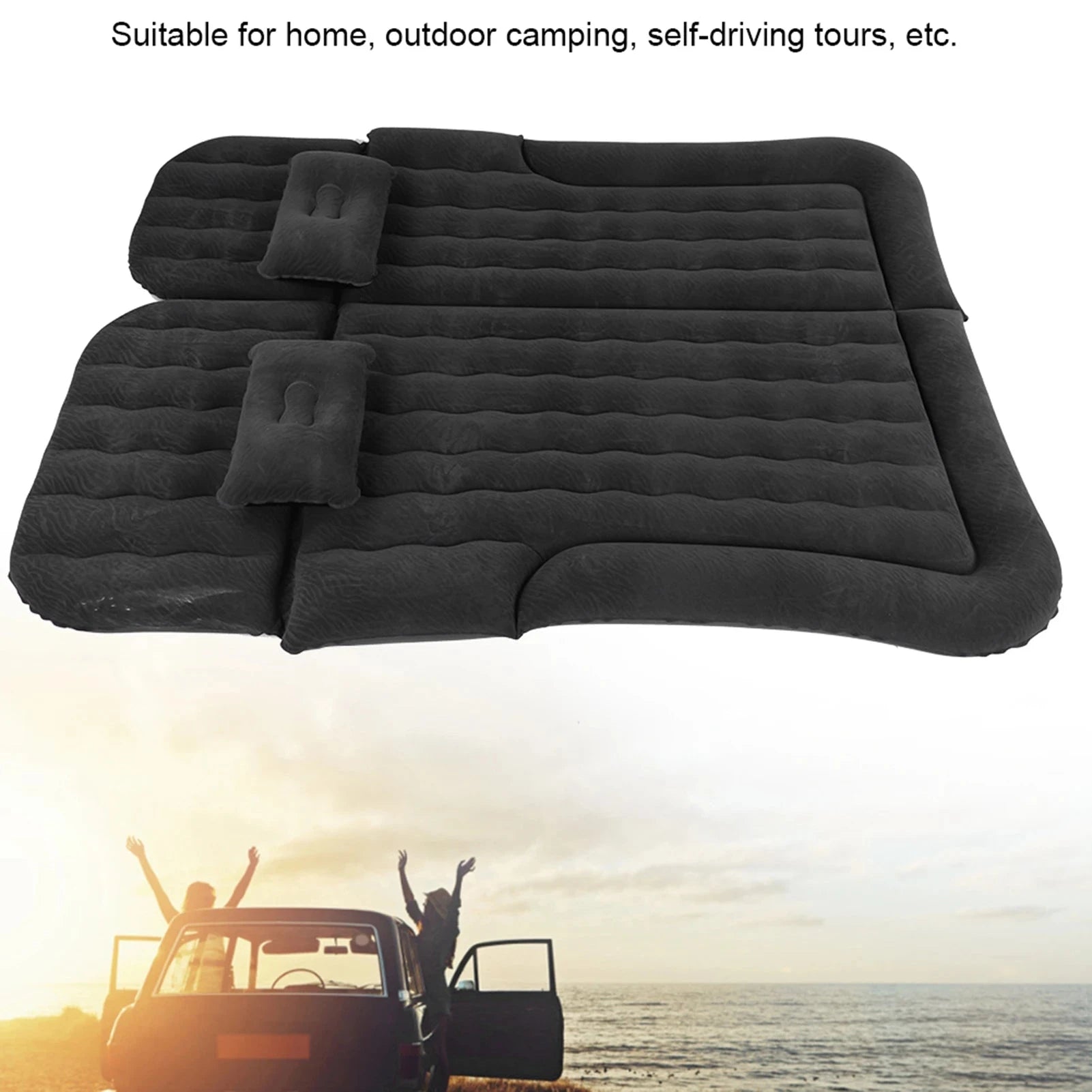 Auto Accessories Car Inflatable Bed PVC Flocking Soft Sleeping Rest Cushion Car Travel Bed for Traveling Car Family Outdoor Shopifynow