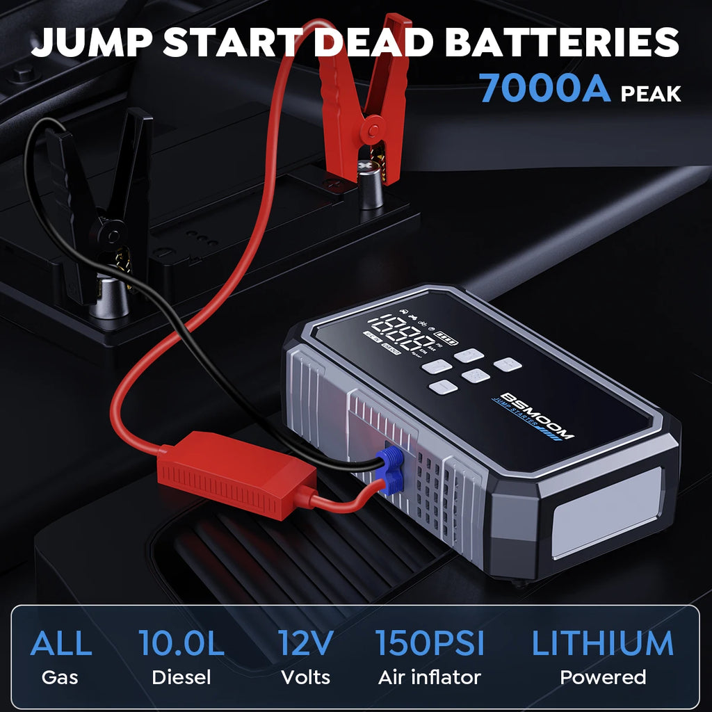 Car Jump Starter Air Compressor Power Bank 12V 21800mAh/26800mAh Starting Device Emergency Car Battery Charger Booster Buster - Shopifynow