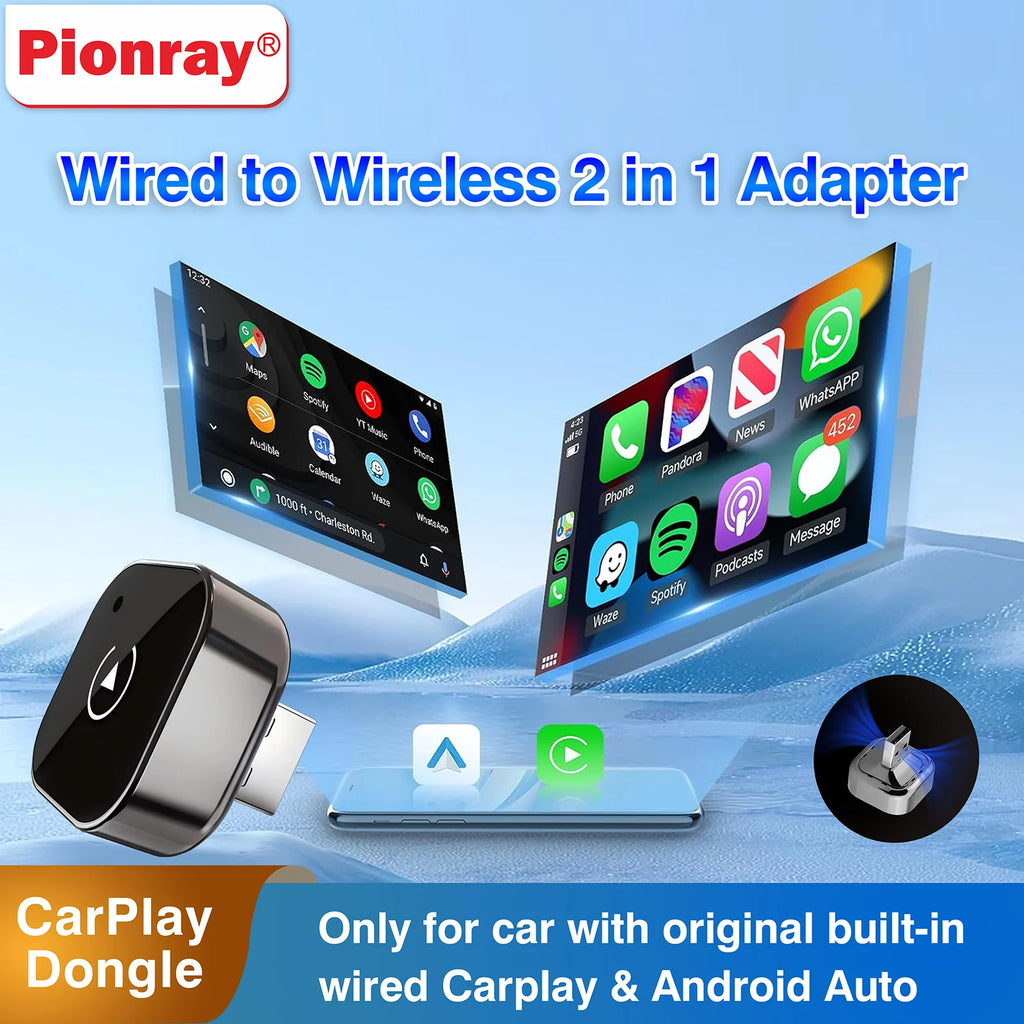 Wireless CarPlay Adapter for iPhone -Mini Plug & Play Auto Connect, 5GHz WiFi Low Latency, iOS 10+ Compatible with Wired CarPlay - Shopifynow