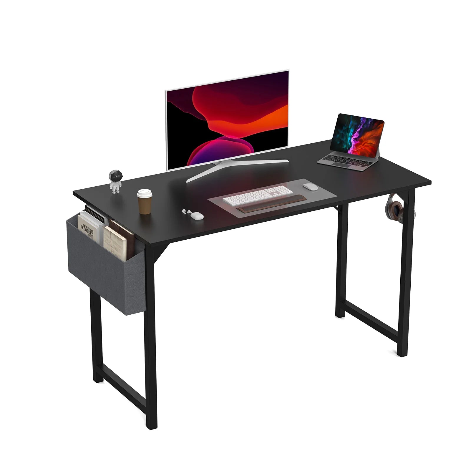 JHK Computer Desk Writing Study Office Gaming Table Modern Simple Style Compact with Side Bag Headphone Hook Easy Assembly Shopifynow