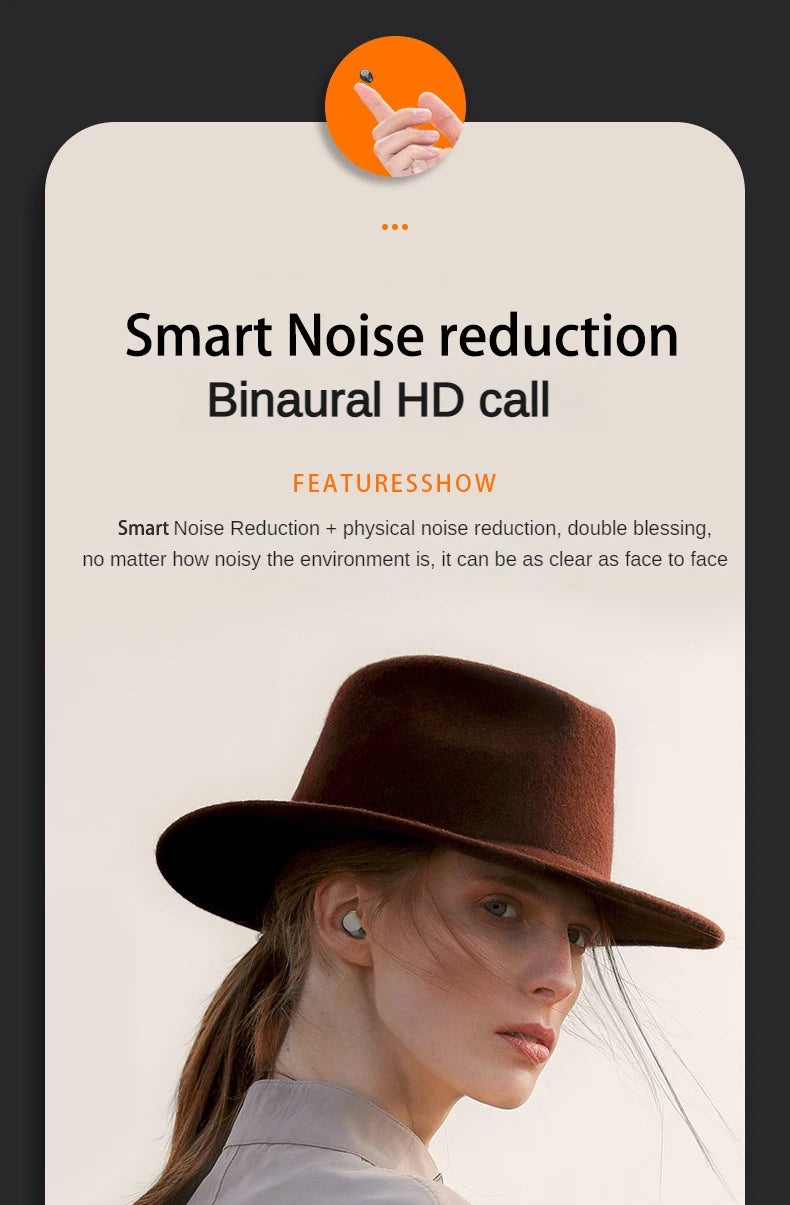 SK19 Super bass Earphones TWS Wireless Bluetooth Headset With Mic Smart Touch Headphones Invisible Mini Noise Reduction Earbuds Shopifynow