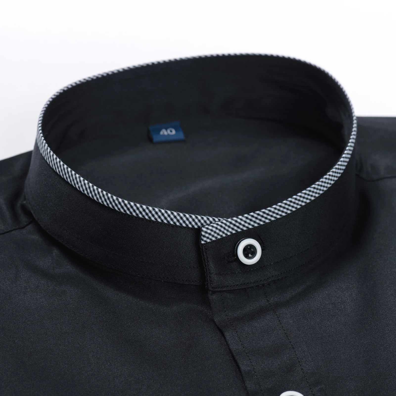 Men's Banded Collar Dress Shirts with Pocket Long Sleeve Mandarin Collar Versatile Shirt Solid Shirt For Business Activities Shopifynow