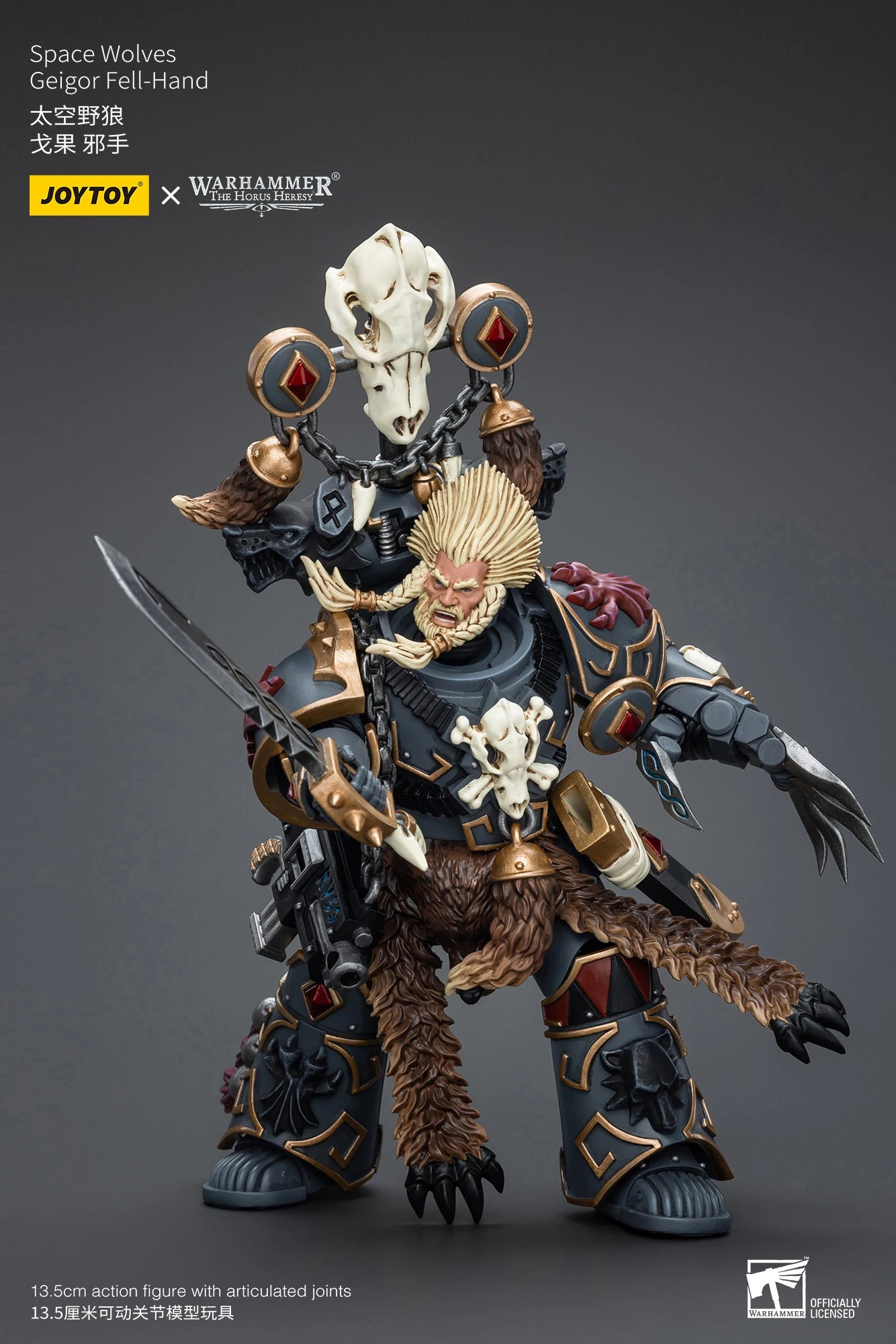 JOYTOY Warhammer 40k 1/18 Action Figures Anime 13.5cm Space Wolves Geigor Fell-Hand Collection Model Toys Shopifynow
