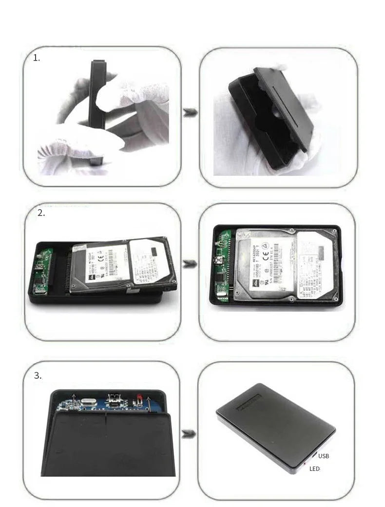 2.5 inch HDD Case SATA to USB3.0 Hard Drive Enclosure 5 Gbps 4TB SSD Box Sata to USB 3.0 Hard Disk Case Optibay Caddy 2.5 Sata - Shopifynow