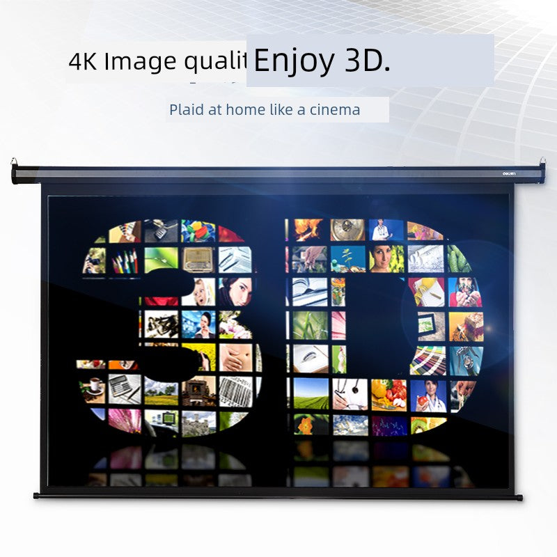 Deli Hanging Projection Screen Curtain Electric Remote Control 100-Inch 4:3 Projection Curtain Office For Home Projector Curtain 120-Inch 16:10 Tripod Screen Wall Screen 84-Inch Shopifynow