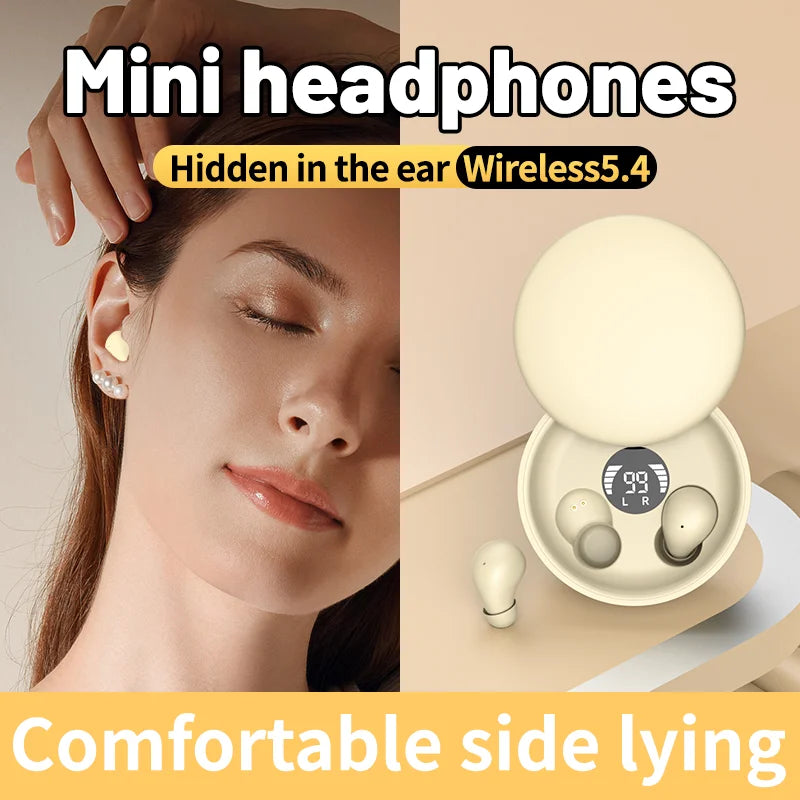SK26 Bluetooth 5.4 Wireless Earphones Small Earbuds Sleeping Sport Invisible Headphones Bass Sound Quality Headset Sliding Cover Shopifynow