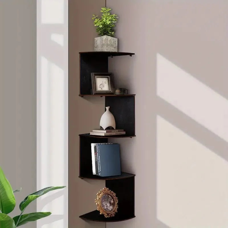 5-Tier Corner Shelf - Space Saving Wall Mount Organizer for Bathroom, Kitchen, Office & More, White Shopifynow