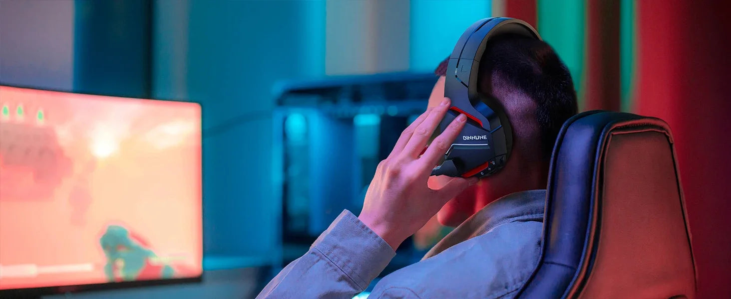 BINNUNE BW01 Wireless Gaming Headset with Mic for PC PS4 PS5 2.4G Bluetooth USB Gamer Headphones with Mic for Laptop Computer - Shopifynow