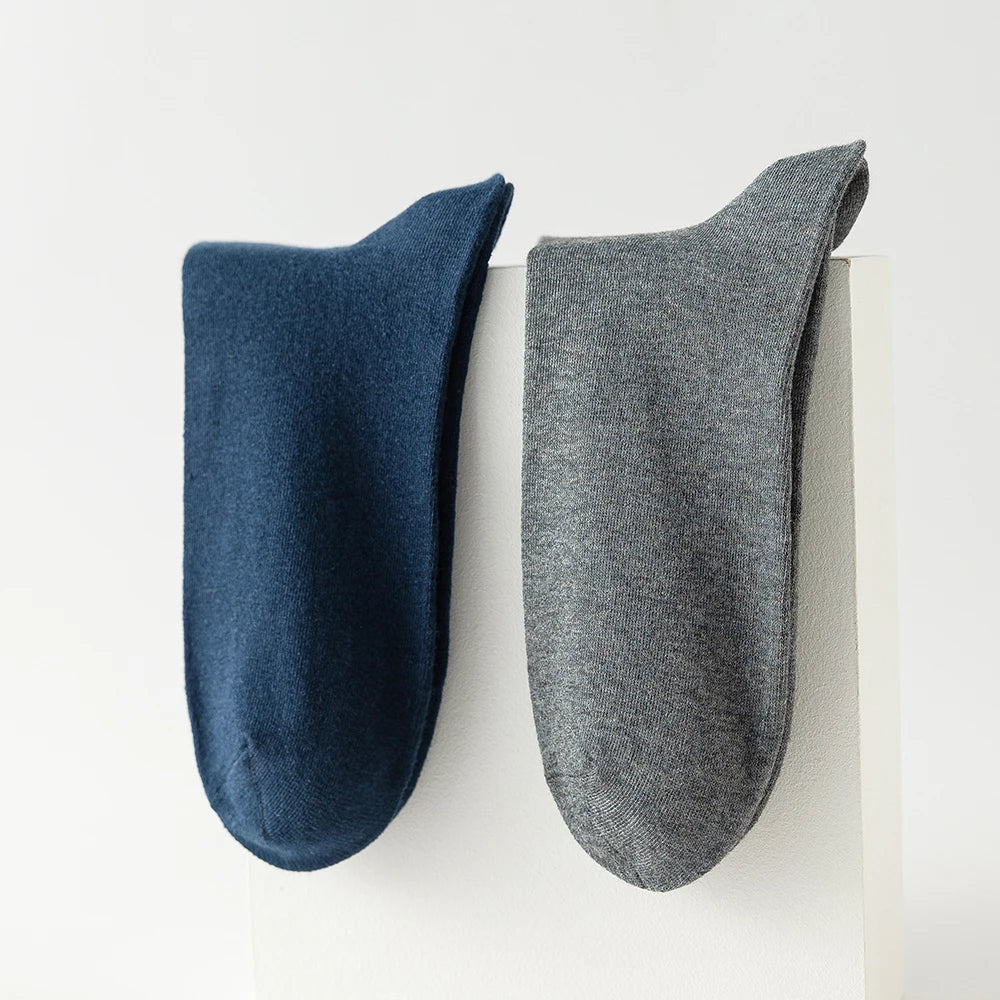 10 Pairs New Men's Cotton Socks Black Business Men Socks Soft Breathable Autumn Spring for Male White US6-10 Shopifynow