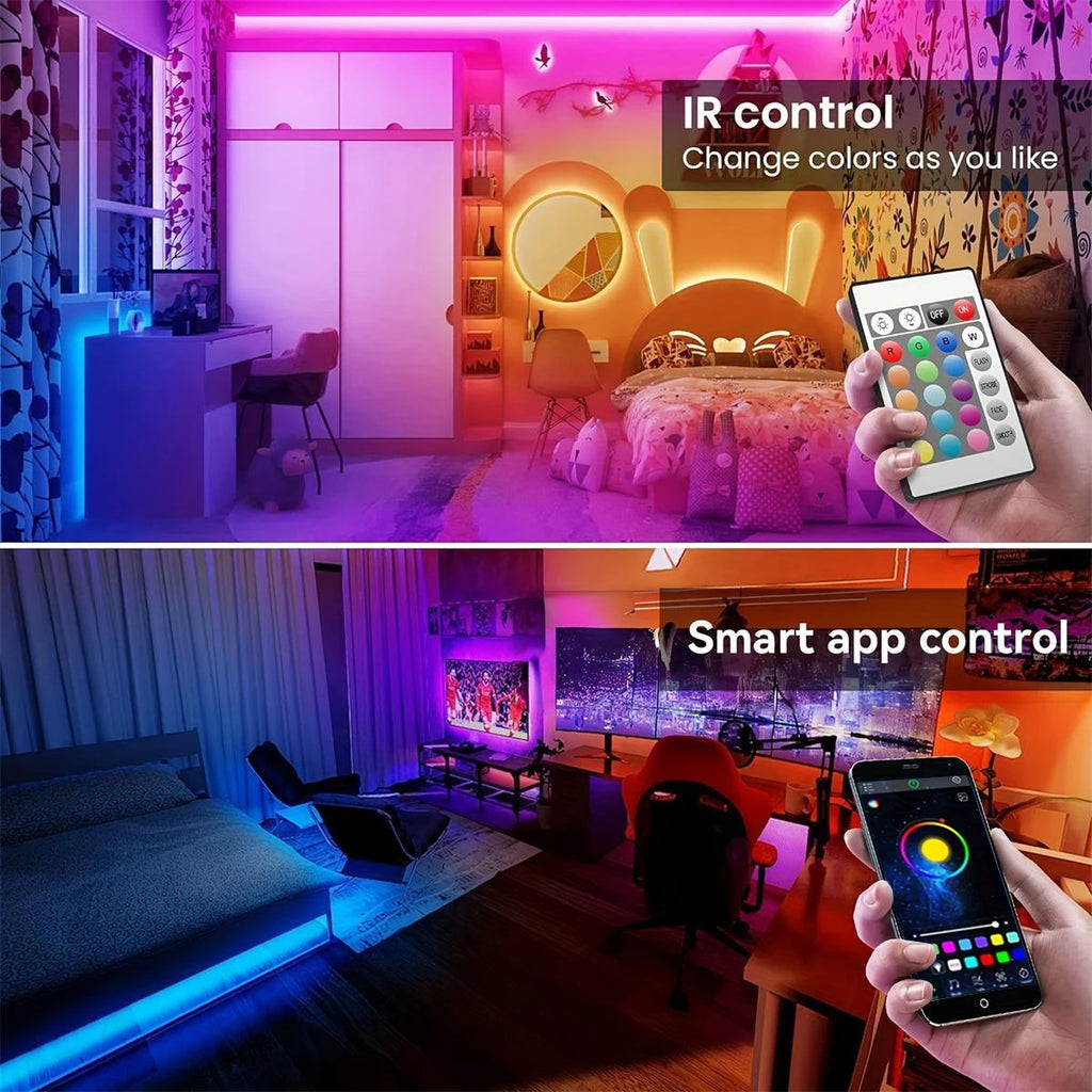 30 LEDS/meter LED Strip Bluetooth APP Control With Battery And US plug Power Supply For Home Decoration  And Ambient Lighting Shopifynow