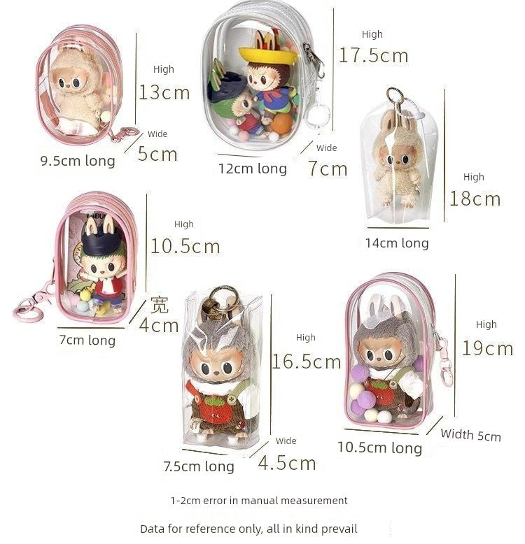 Labubu Doll Bag out Automobiles Curtain Cloth Transparent Cotton Doll Dustproof Moisture-Proof 10cm15 Pendant Cartoon Backpack Baby Doll Bag Shopifynow