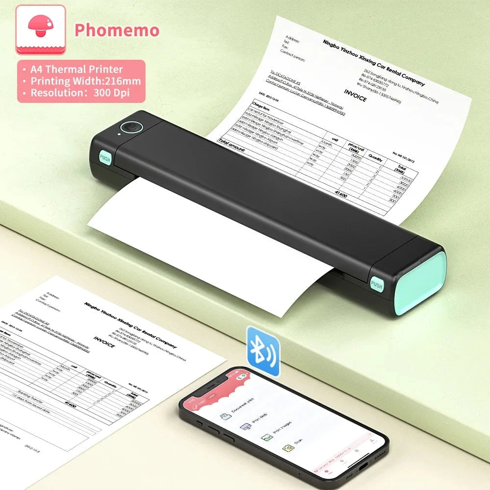 Phomemo M08F A4 Paper Printer Portable Thermal Printer Tattoo Printer Bluetooth Printer Compatible with Phone&Laptop for Office Shopifynow