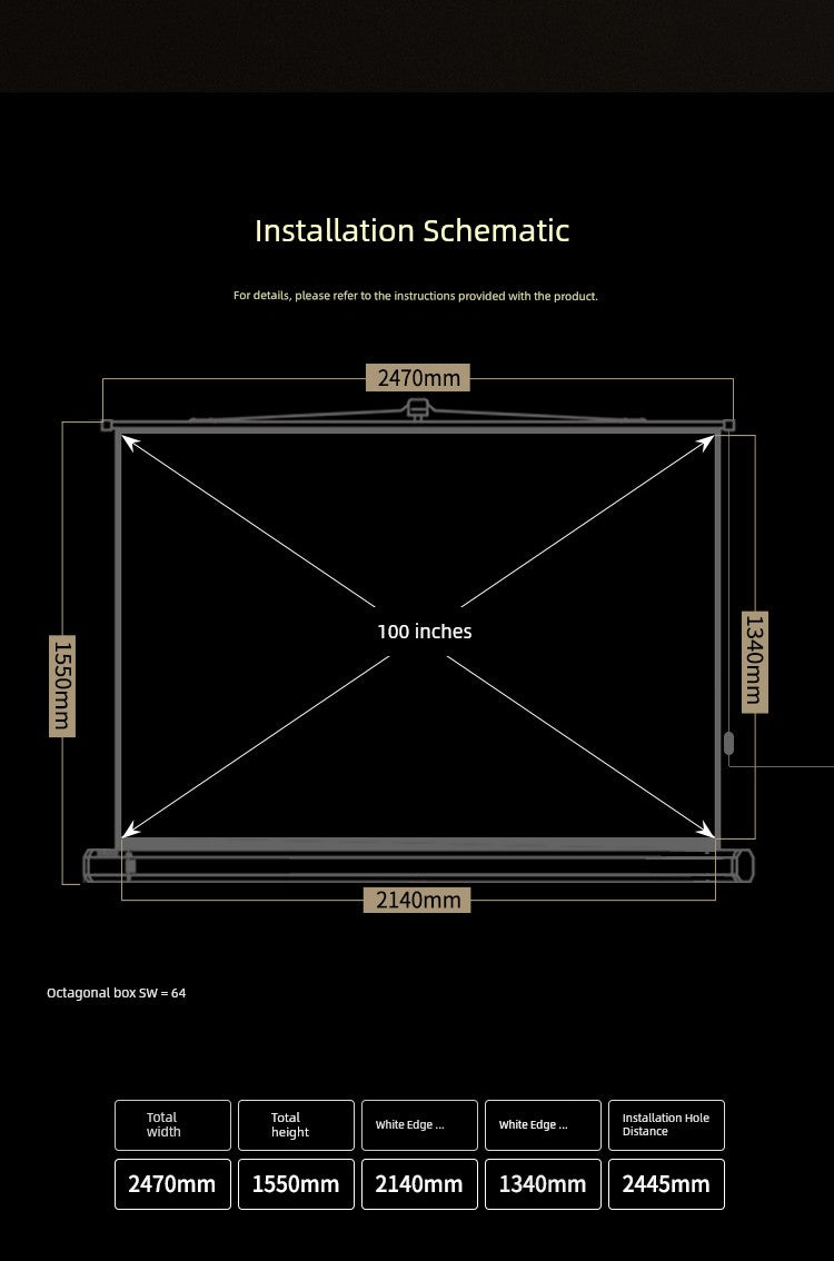 Deli Hanging Projection Screen Curtain Electric Remote Control 100-Inch 4:3 Projection Curtain Office For Home Projector Curtain 120-Inch 16:10 Tripod Screen Wall Screen 84-Inch Shopifynow