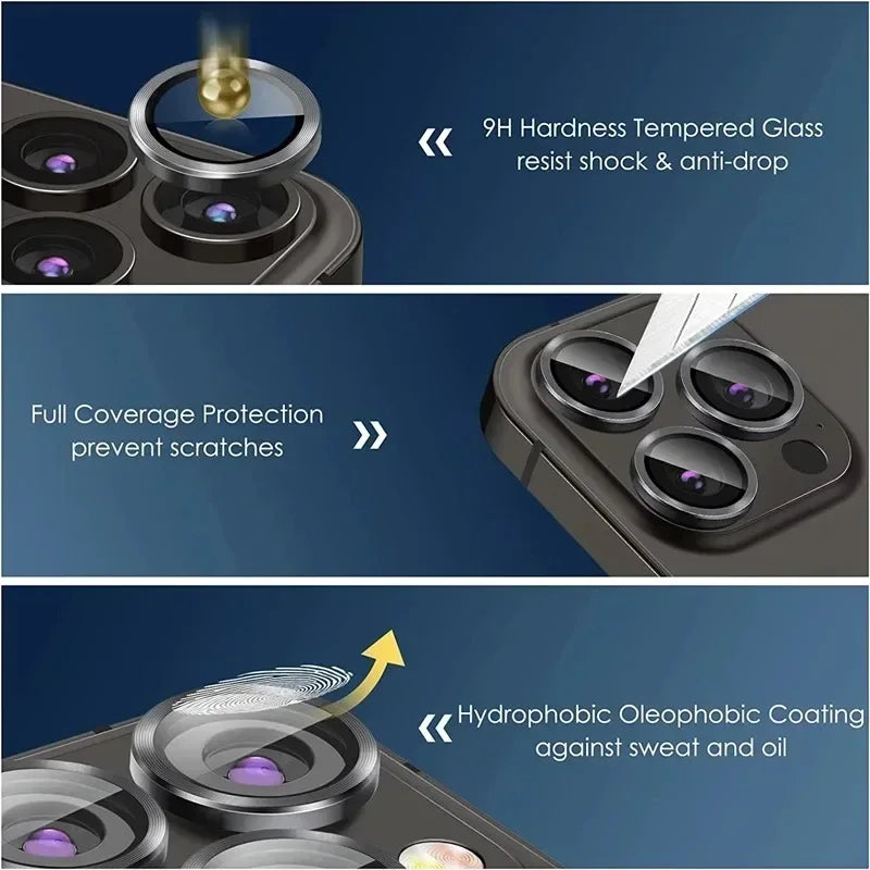 2-3pcs Metal Camera Lens Protector For iPhone 11 12 13 14 15 Pro Max 15 14 Plus 13 12 Mini Camera Glass on iPhone 14 Pro Max - Shopifynow