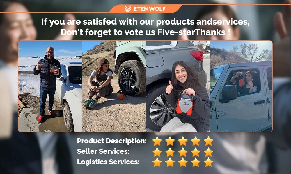 ETENWOLF ZEPHYR S3C Portable Air Compressor 100% Duty Cycle Car Tire Inflator 7800mAh for Cars, Motorcycles, Bicycles Balls Shopifynow