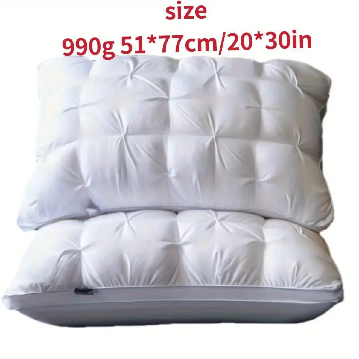 Luxurious 5-Star Hotel Quality Pillow 990g 20x30 Inches Deep Sleep Neck Support Non-Collapse High Pillow Core For All Seasons - Shopifynow