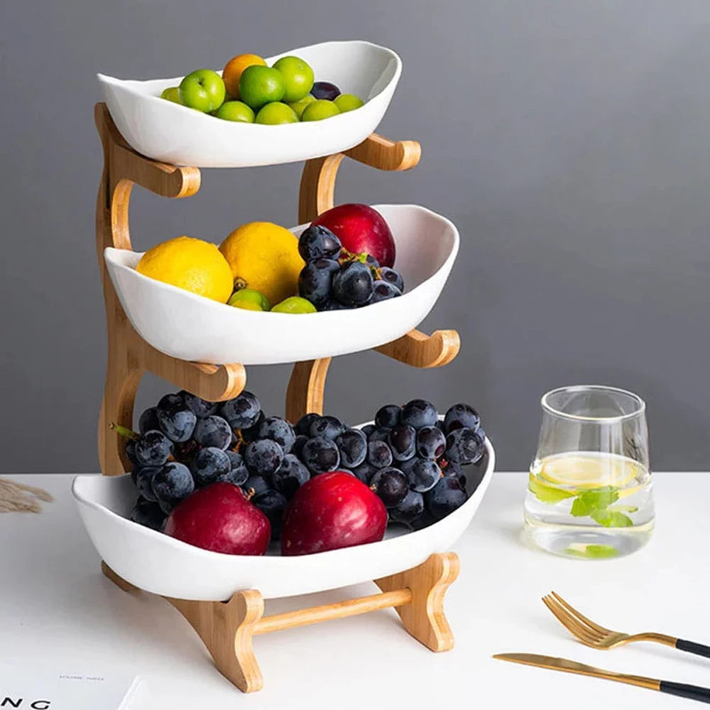 3 Layer Fruit Plate Home Living Room Plastic Snack Dish Creative Modern Dried Fruit Basket Candy Dish Cake Stand Salad Bowl Shopifynow