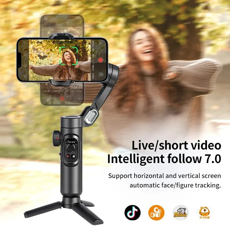 AOCHUAN 3-Axis Handheld Gimbal Stabilizer SmartXE for Smartphone for iPhone Android AI Face Tracking TikTok Vlog - Shopifynow