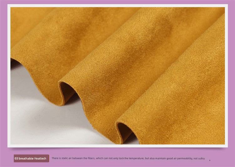 Ginger Air Layer Suede Fabric Pure Color Trench Coat Dress Suede Fabric Sofa Cover Special Fabric Shopifynow