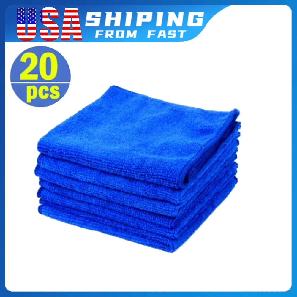 20PCS 30*30 General Cleaning Towel Soft Microfiber Car Cleaning Towel Drying Cloth Hemming Wash Towel Water Suction Polishing Shopifynow
