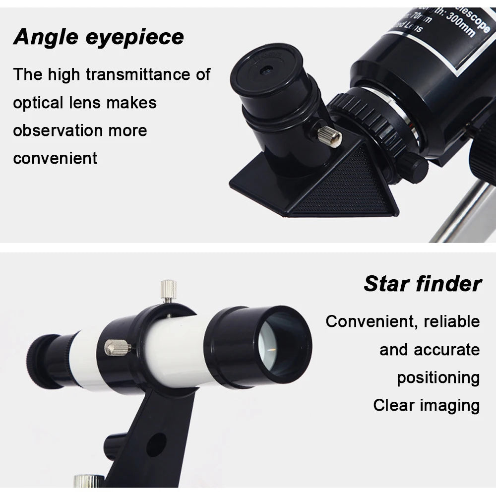 150X Astronomical Telescope , 70mm Aperture Refractor Portable Travel Telescope with Phone Adapter &Wireless Remote Shopifynow