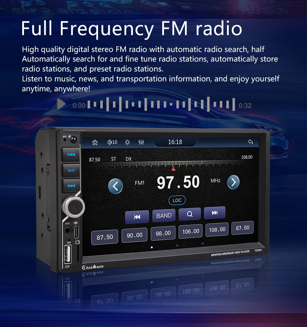 ESSGOO 7 Inch Car Radio 2 Din Carplay Android Auto Universal Car Multimedia Player Autoradio DSP HD Touch Screen FM Bluetooth - Shopifynow