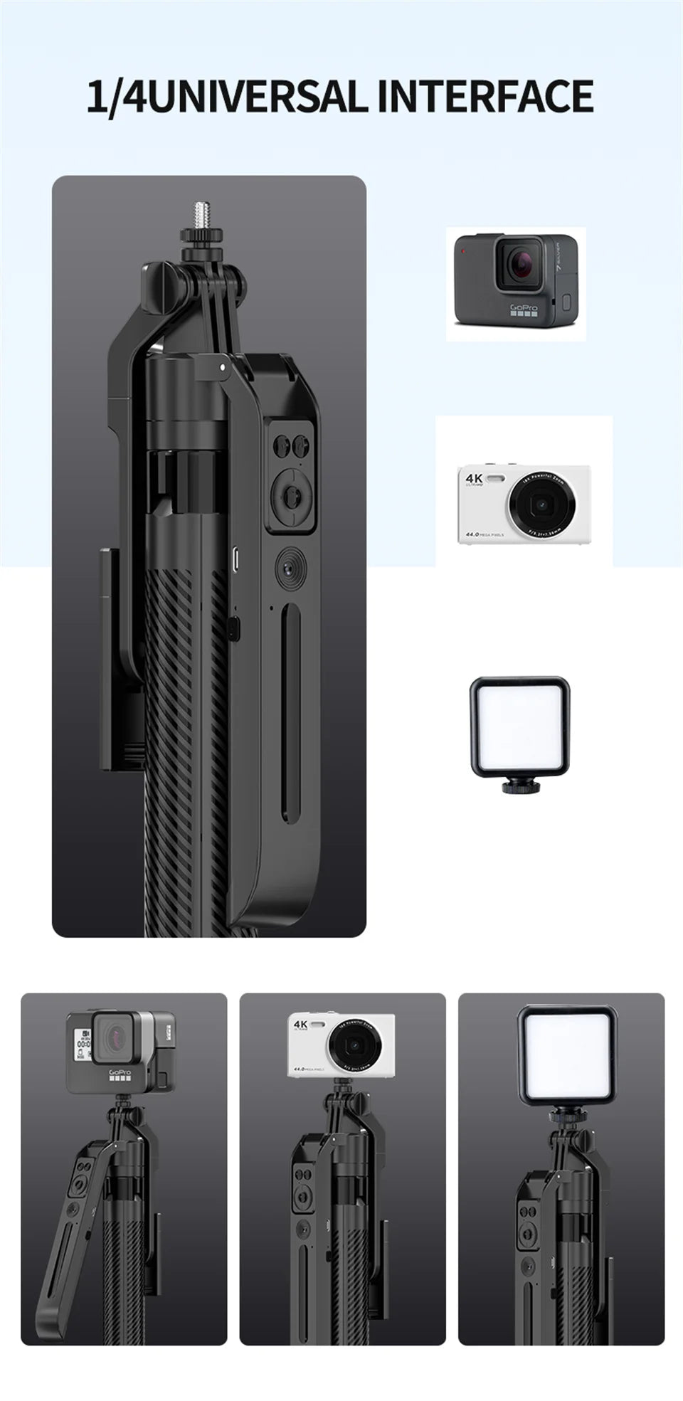 FANGTUOSI New Tripod Gimbal Stabilizer for Smartphone Camera, Tripods Stand Bluetooth Selfie Stick brackets AI Follow-Up Holder - Shopifynow