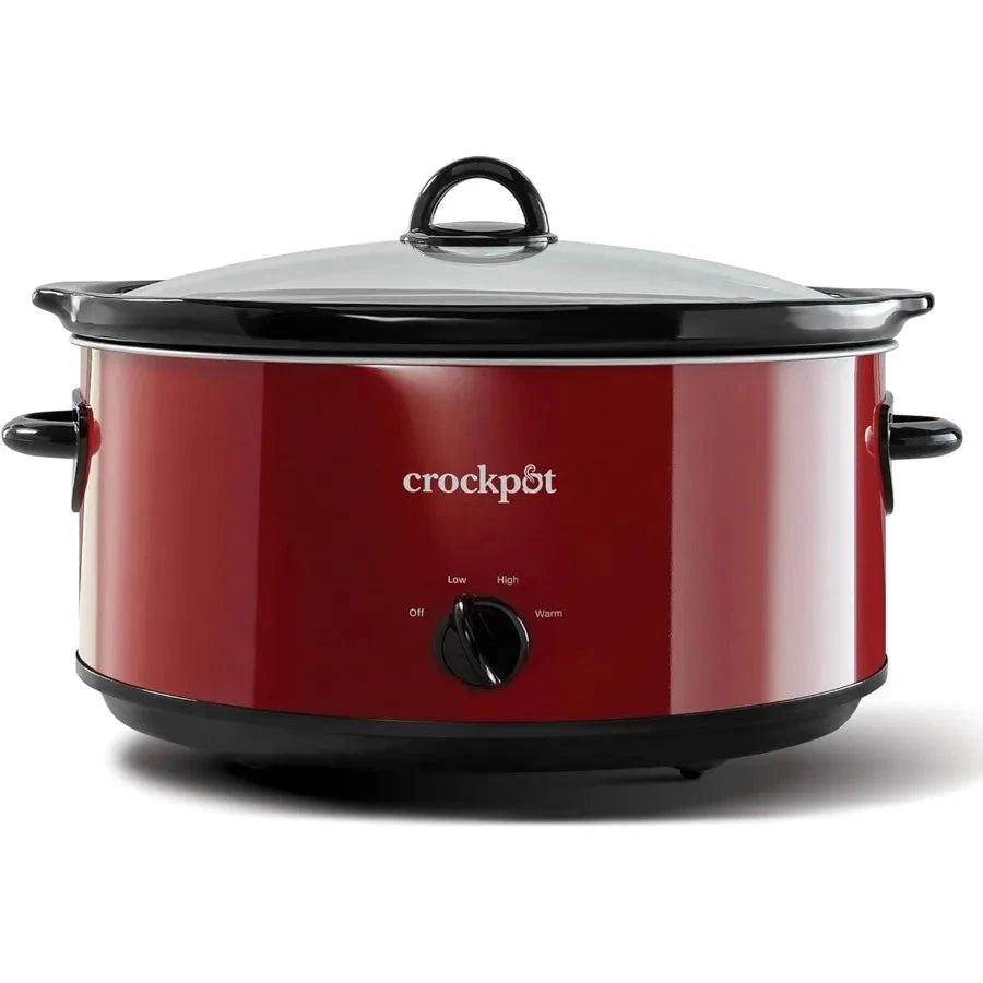 8 Quart Red Express Crock Slow Cooker for Large Family Meals and Outdoor Cooking Events Ideal for Extended Cooking Sessions wit Shopifynow