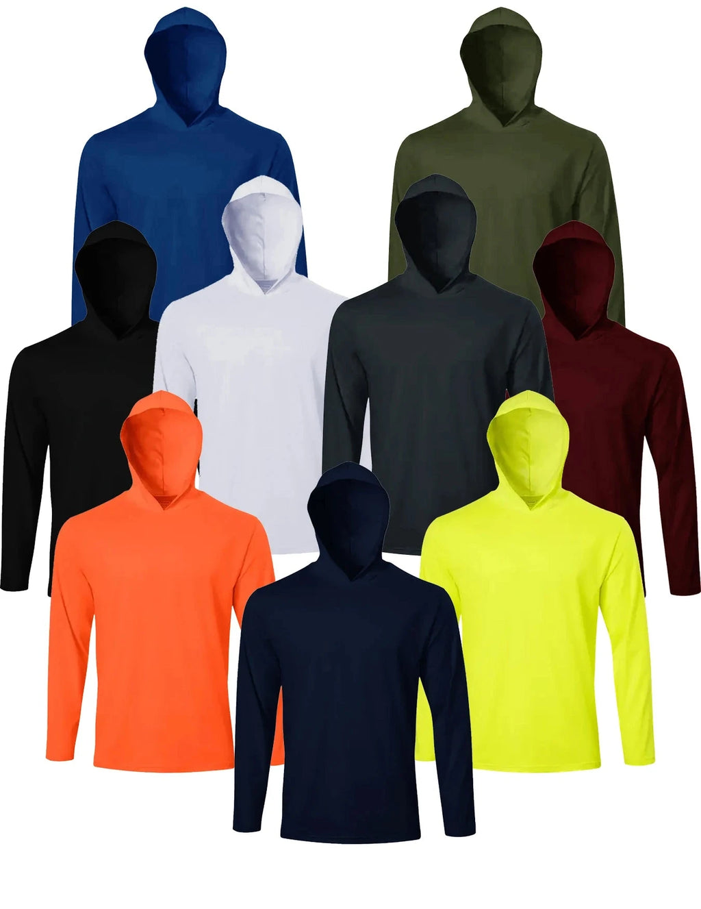 9-color random 6-piece men's quick drying long sleeved T-shirt moisture wicking casual hoodie Shopifynow