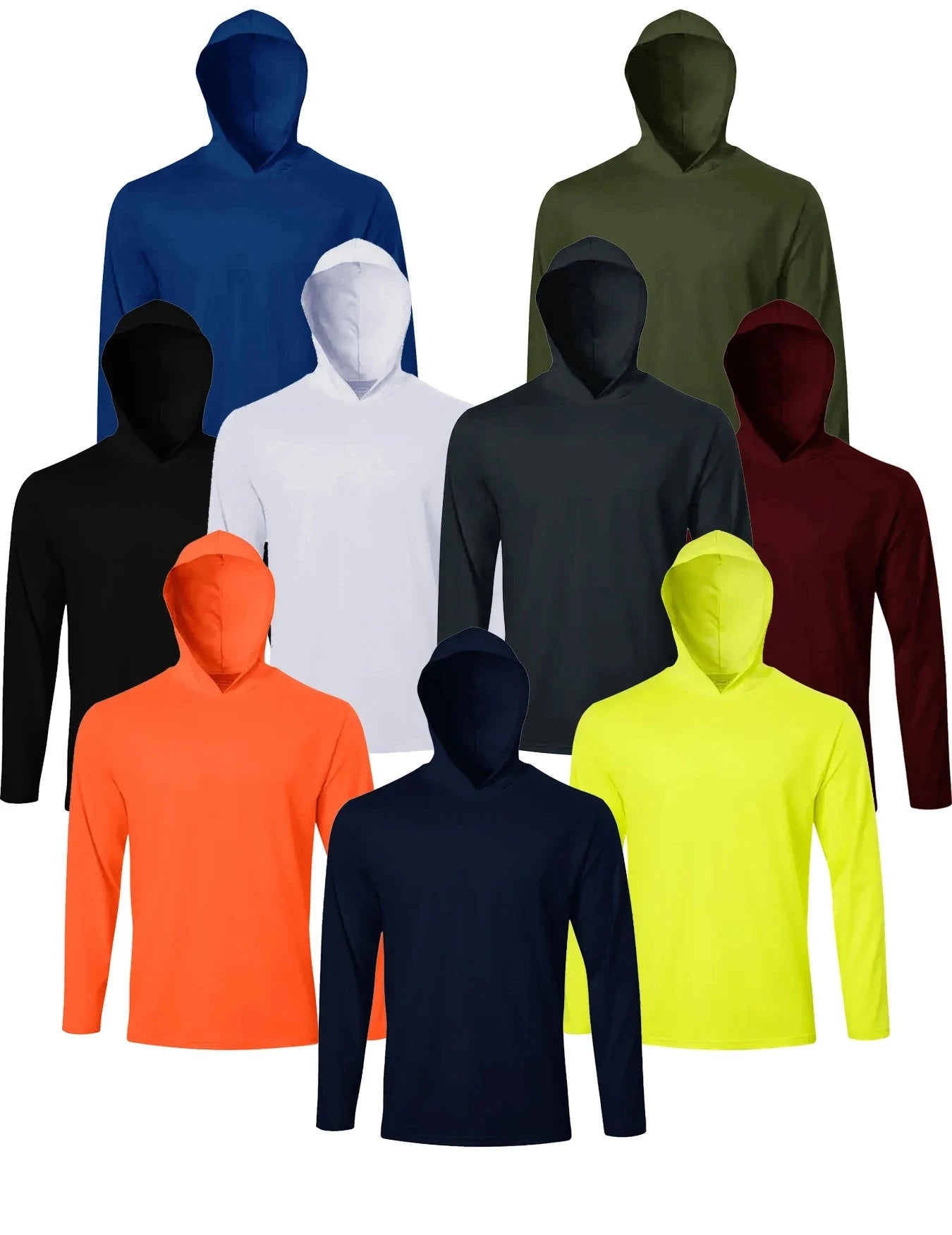 9-color random 6-piece men's quick drying long sleeved T-shirt moisture wicking casual hoodie Shopifynow