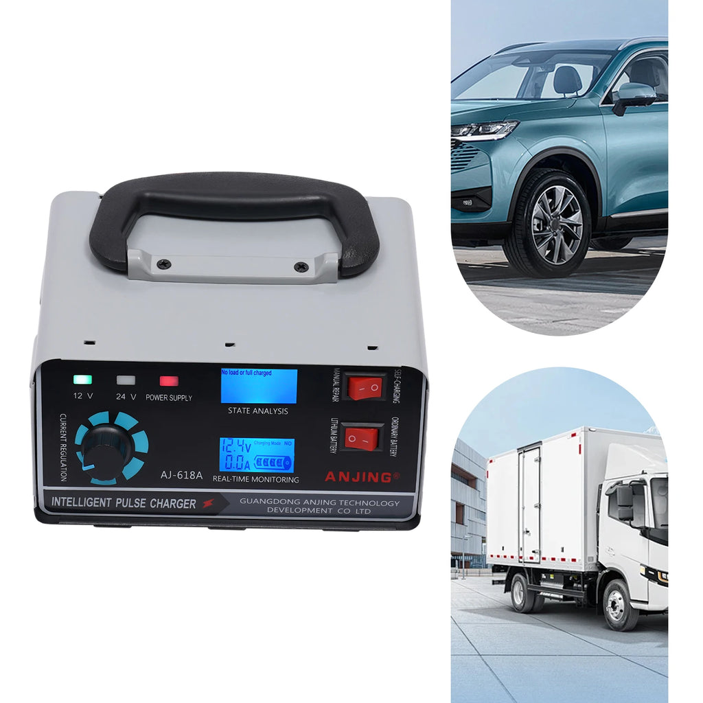 12V/24V Smart Car Battery Charger Automatic Pulse Repair Trickle 400W Heavy Duty
