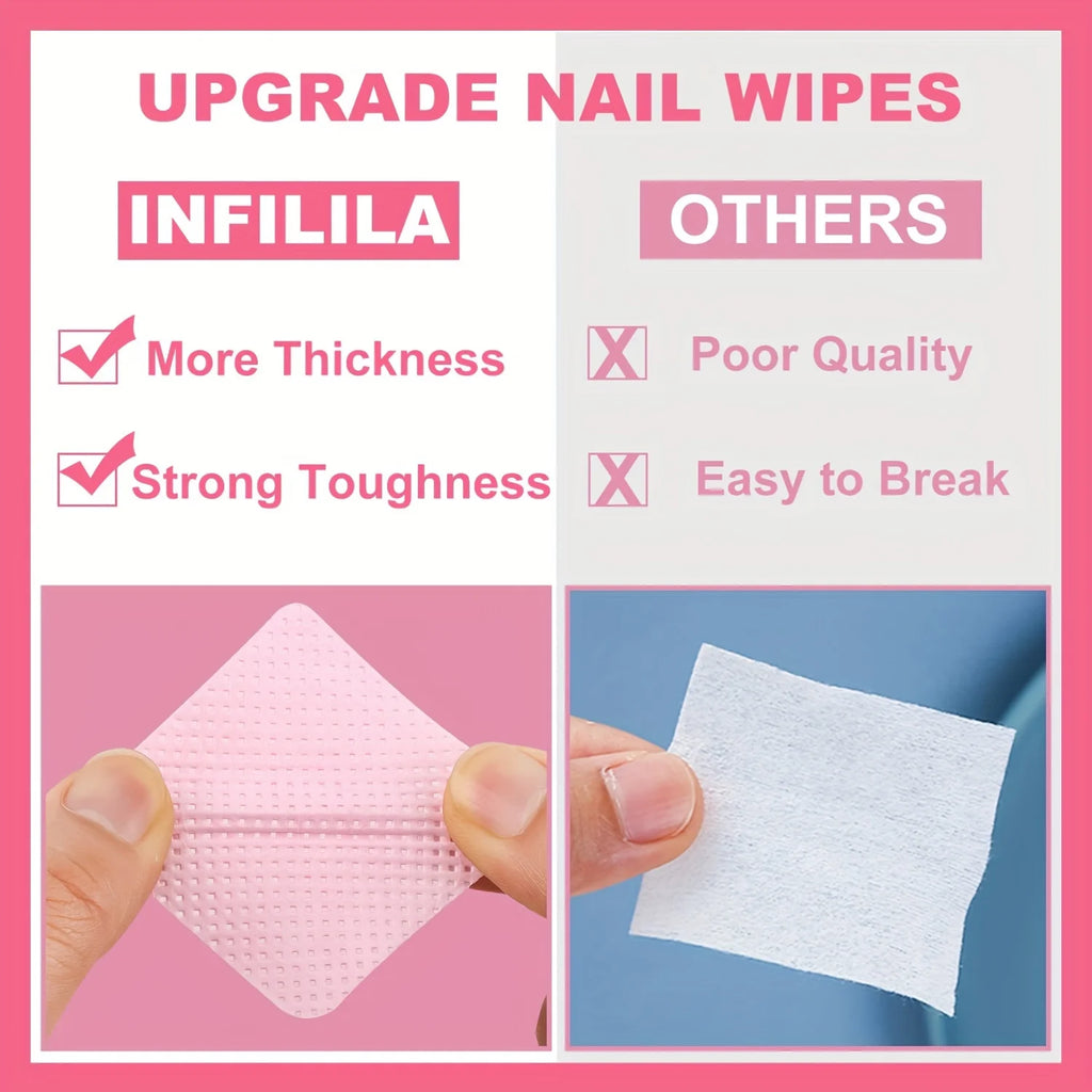20/600pcs Lint-Free Nail Wipes Gel Cleansing Tissues Aluminum-Free Nail Polish Remover Pads for NaiArt Beauty Cleaning Care Tool - Shopifynow