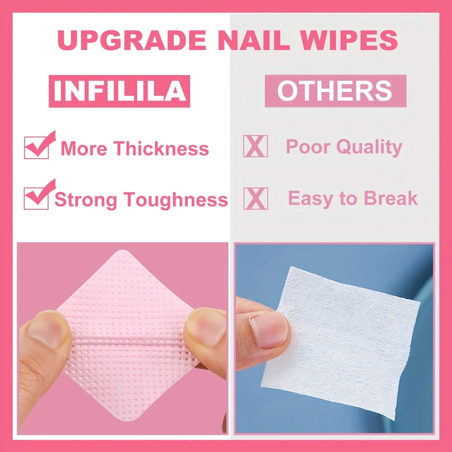 20/600pcs Lint-Free Nail Wipes Gel Cleansing Tissues Aluminum-Free Nail Polish Remover Pads for NaiArt Beauty Cleaning Care Tool - Shopifynow