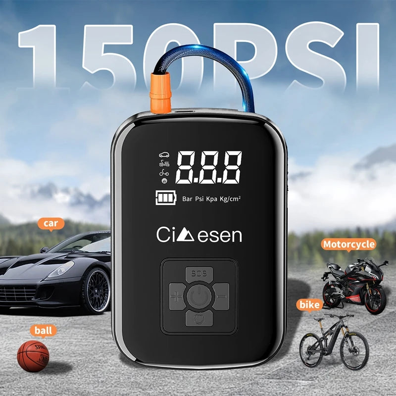 1pc Car Wireless Air Pump 150PSI Portable Electric Tire Inflation For Car Bicycle Motorcycle Air Compressor Inflator US Shipping Shopifynow