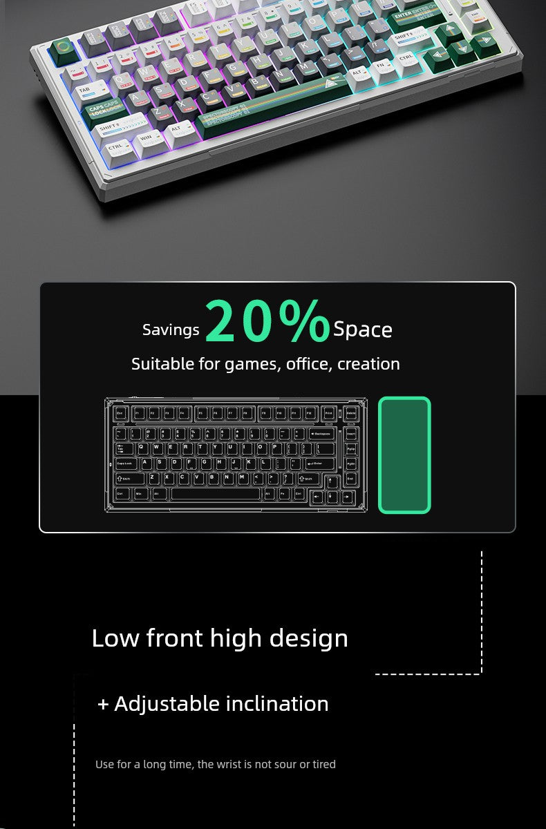 Ikbc Customized Mechanical Keyboard K75 Spectrum Three-Mode RGB Wired Wireless Bluetooth E-Sports Games Office Keyboard Shopifynow