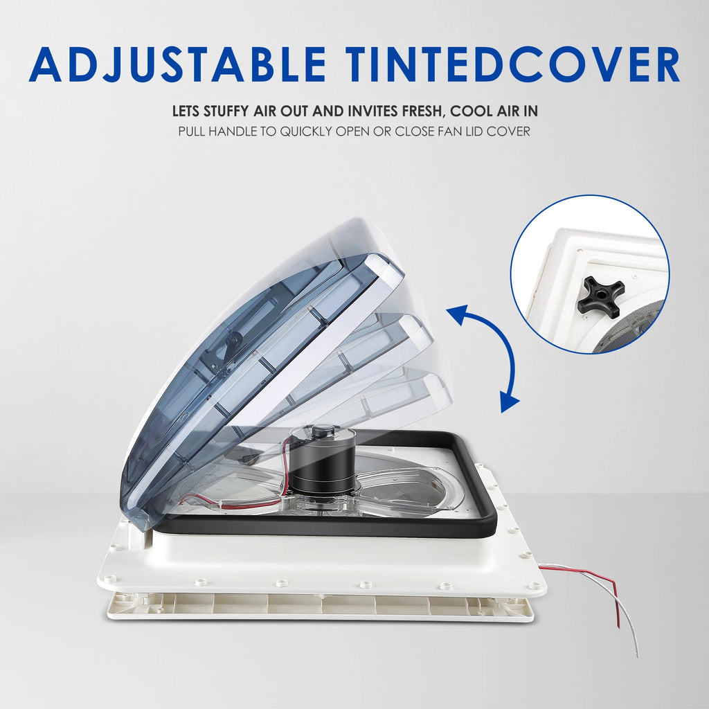 3 Speed 40x40cm Caravan RV Roof Skylight Motorhomes Vents with Rain Sensor 12V High Air Volume Electric RV Roof Vents Fan Shopifynow