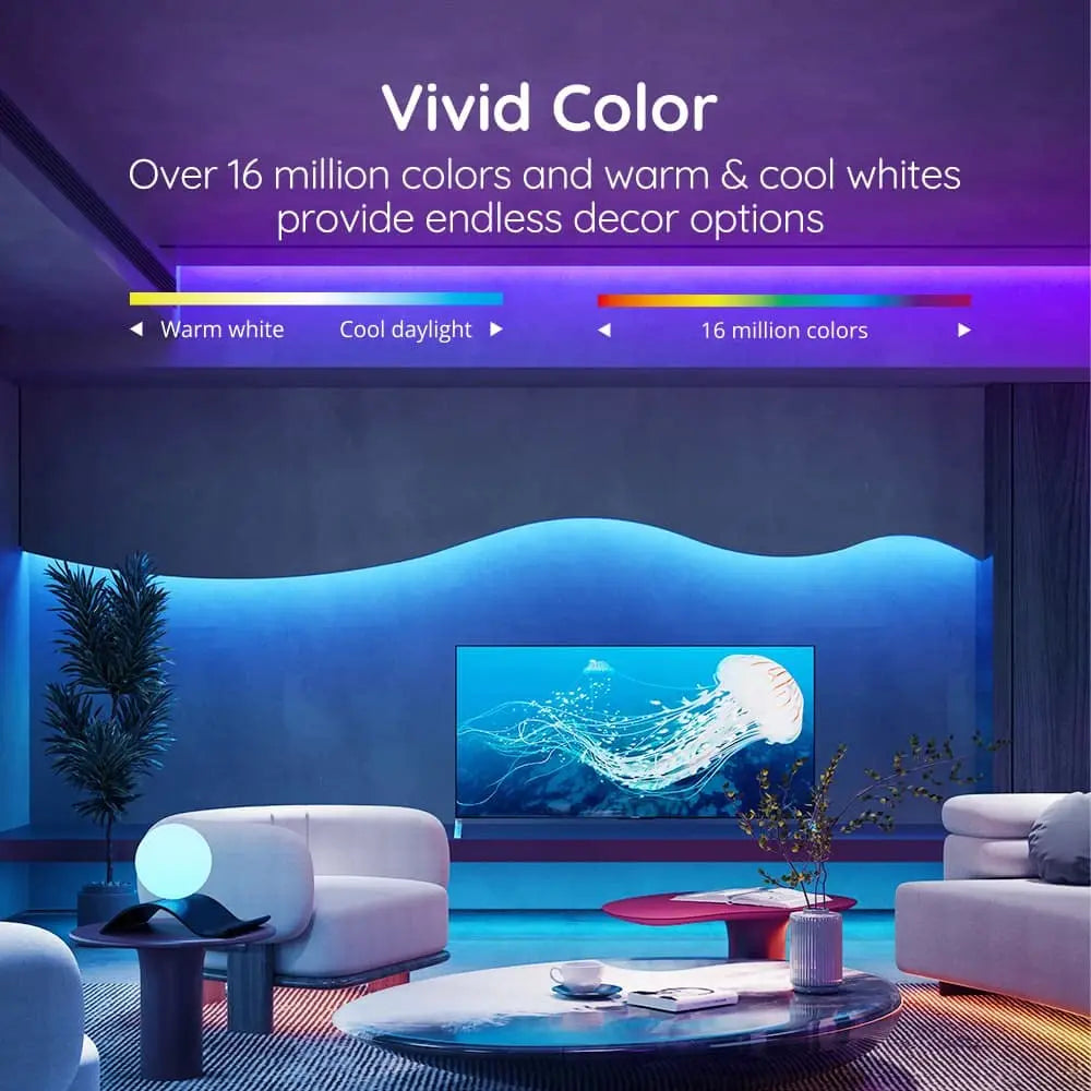 100ft led Strip Lights  Tape Lights with Remote Bluetooth Smart App 5050 RGB Color Changing Strip Lighting Bedroom Kitging Decor Shopifynow