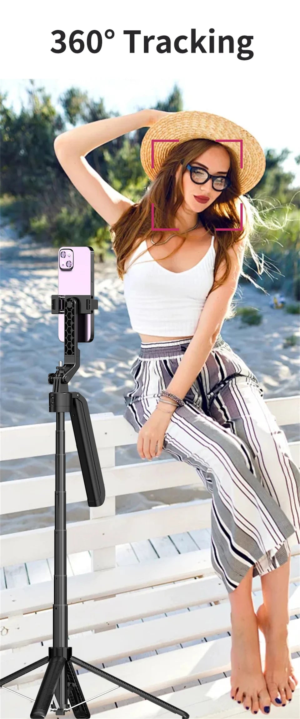FANGTUOSI New Tripod Gimbal Stabilizer for Smartphone Camera, Tripods Stand Bluetooth Selfie Stick brackets AI Follow-Up Holder - Shopifynow
